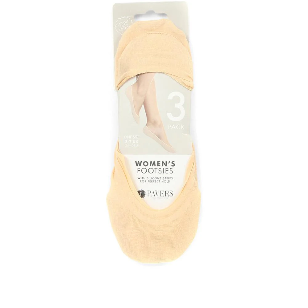 3 Pack Ladies Cotton Blend Invisible Socks - YIWU31011 / 317 444 - Image 2