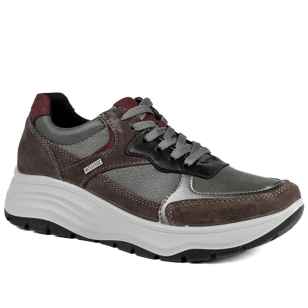 Adelia Wide Fit Leather Lace Up Trainers - ADELIA / 328 602 - Image 2
