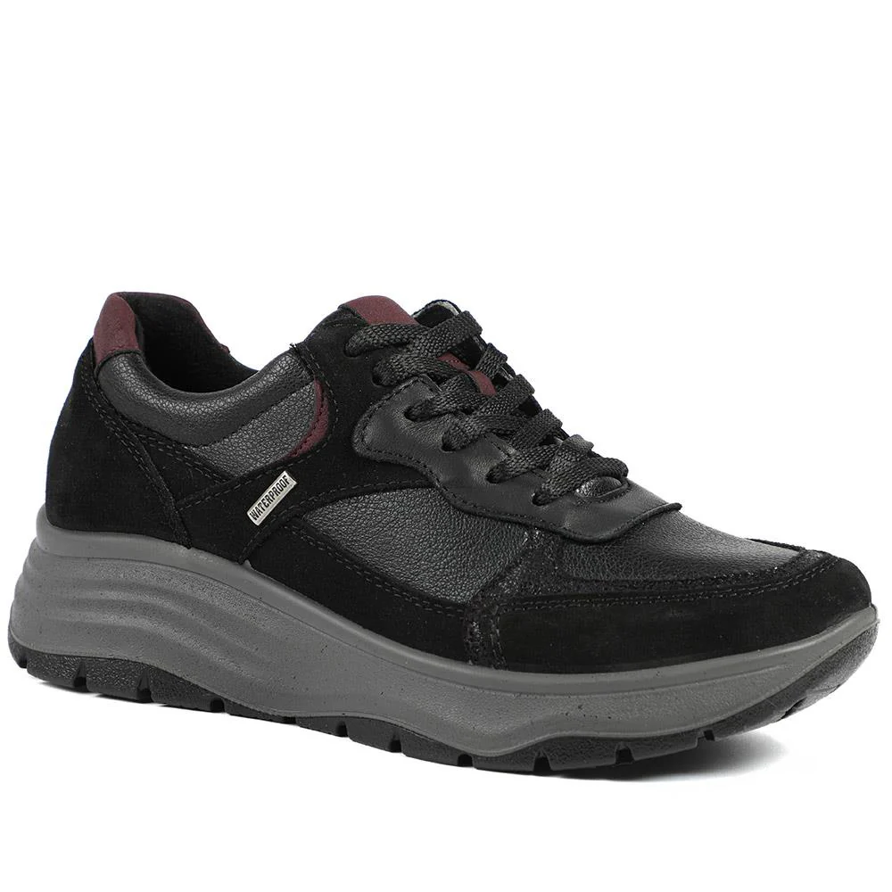 Adelia Wide Fit Leather Lace Up Trainers - ADELIA / 328 602 - Image 3
