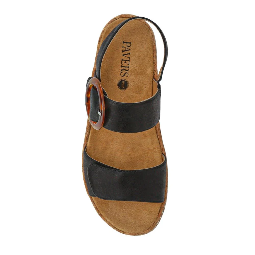 Adjustable Buckle Detail Comfort Sandals - WBINS39084 / 325 249 - Black - Image 5