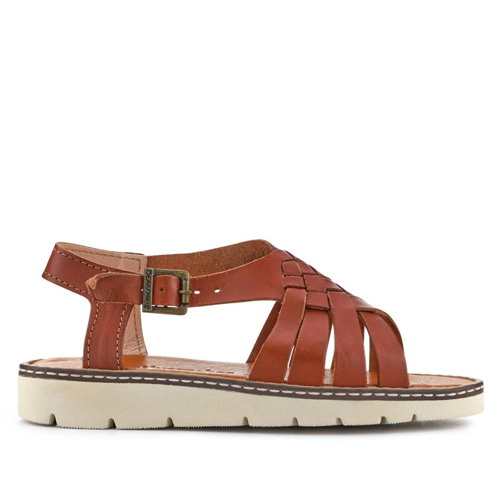 Adjustable-Buckled Leather Sandals - EDNB40092 / 326 912 - Brown - Image 2