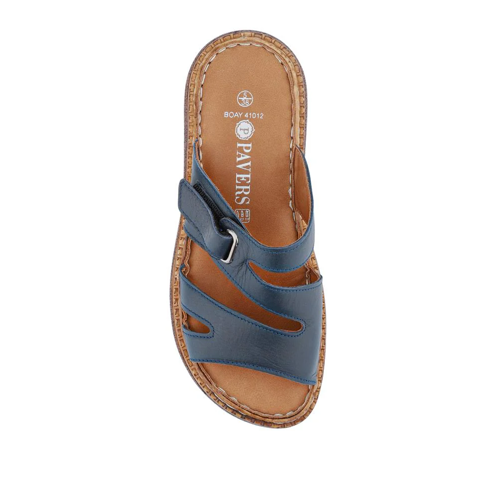 Adjustable Leather Mules - BOAY41012 / 327 606 - Navy - Image 2