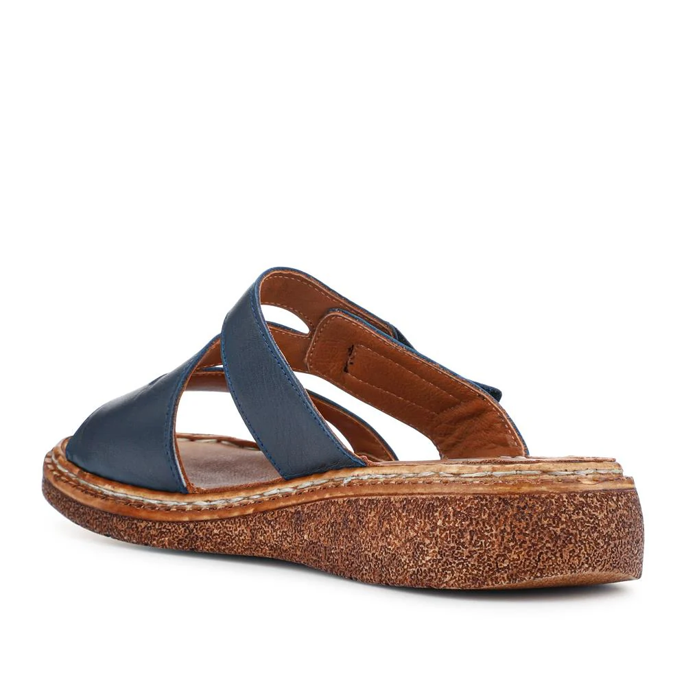 Adjustable Leather Mules - BOAY41012 / 327 606 - Navy - Image 3