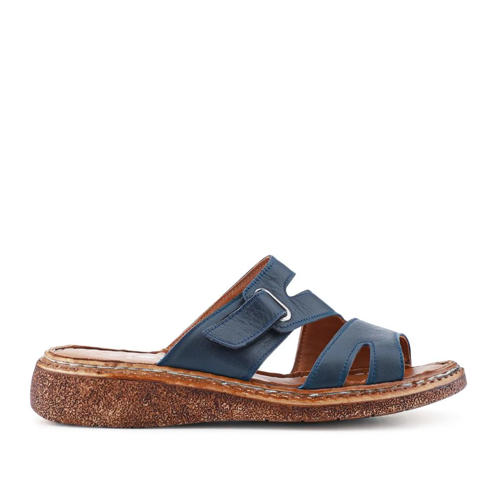 Adjustable Leather Mules - BOAY41012 / 327 606 - Navy - Image 4