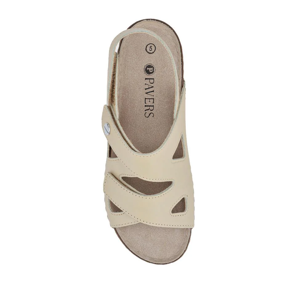 Adjustable Leather Slingback Sandals - PATRI41004 / 327 613 - Beige - Image 4