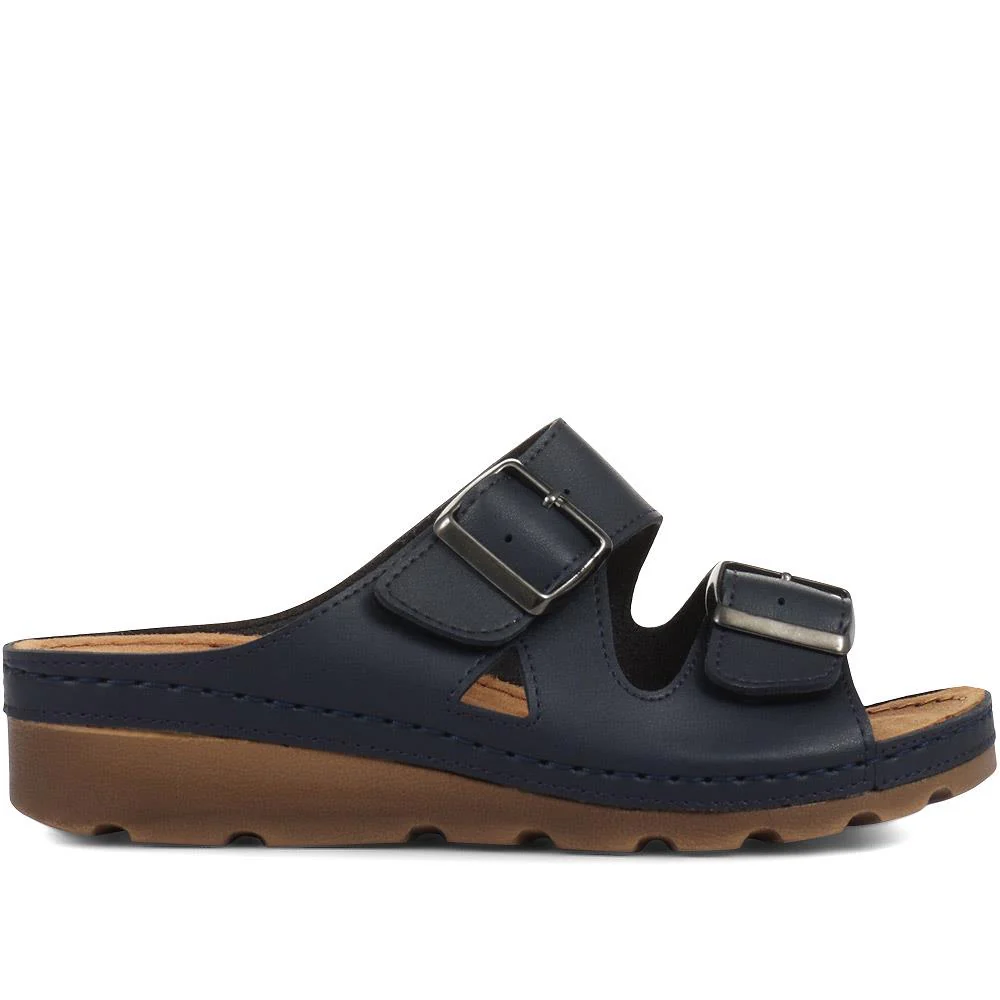 Adjustable Mule Sandals - SERAY33003 / 319 953 - Navy - Image 2
