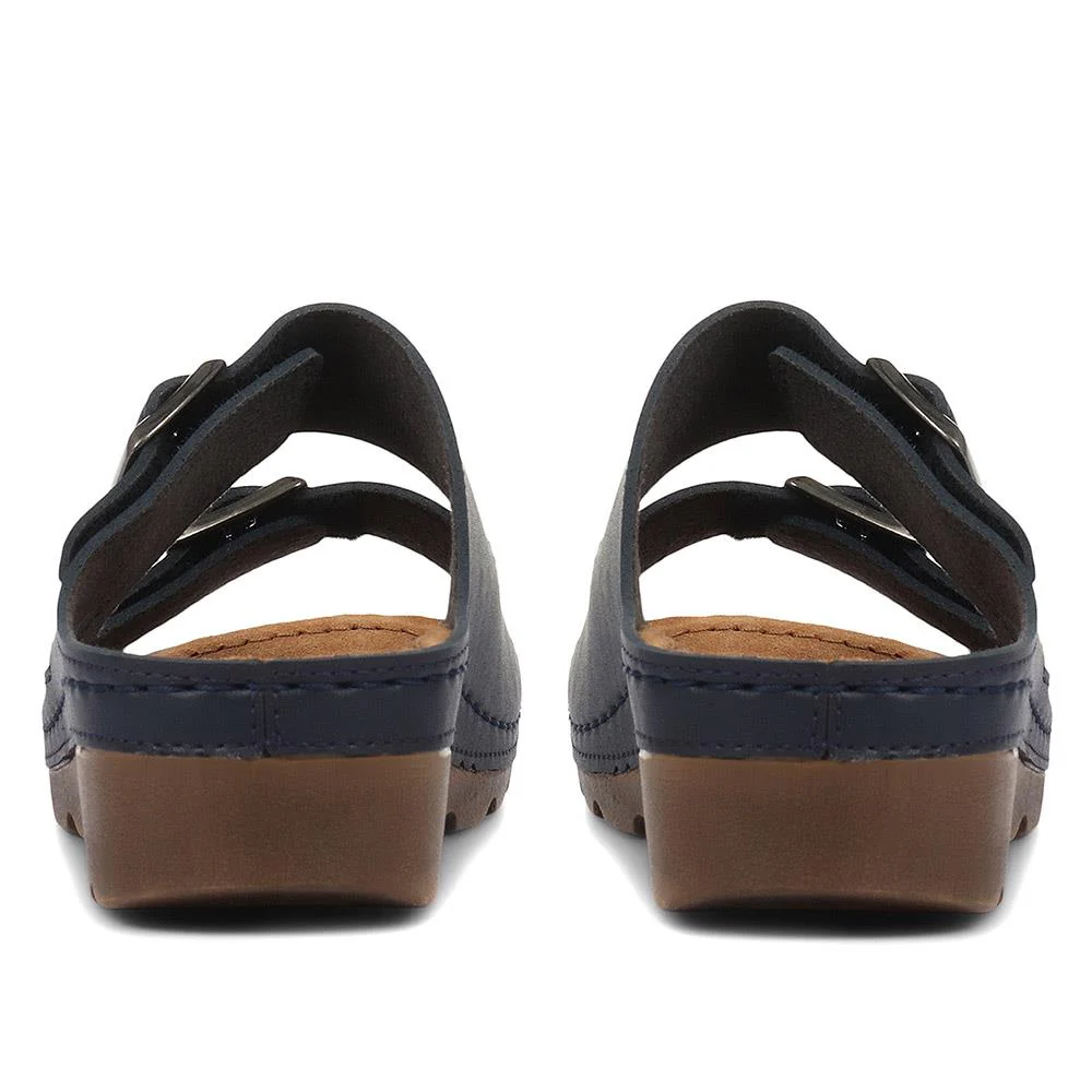 Adjustable Mule Sandals - SERAY33003 / 319 953 - Navy - Image 3