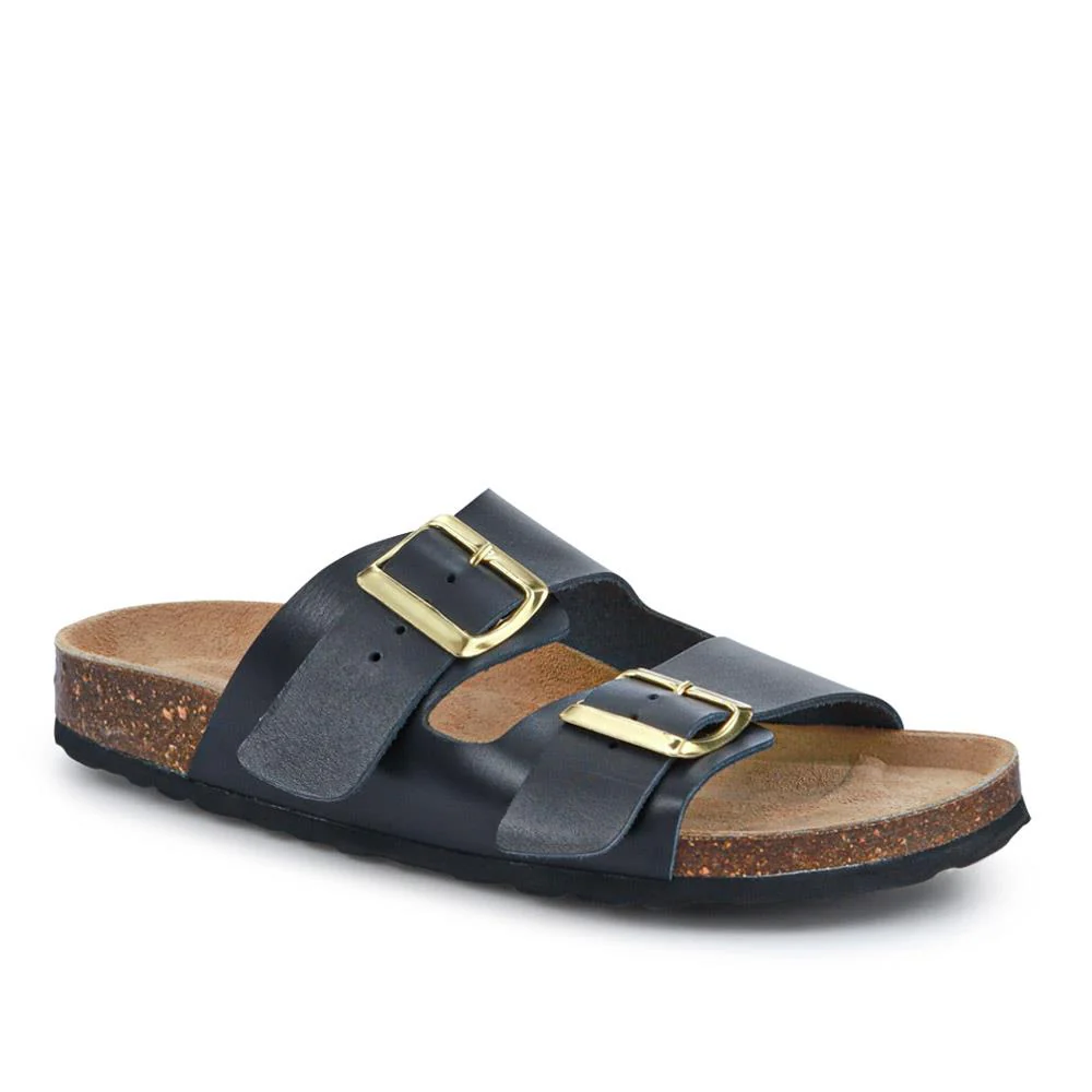 All-Leather Casual Mule Sandals - PATRI39010 / 326 633 - Black