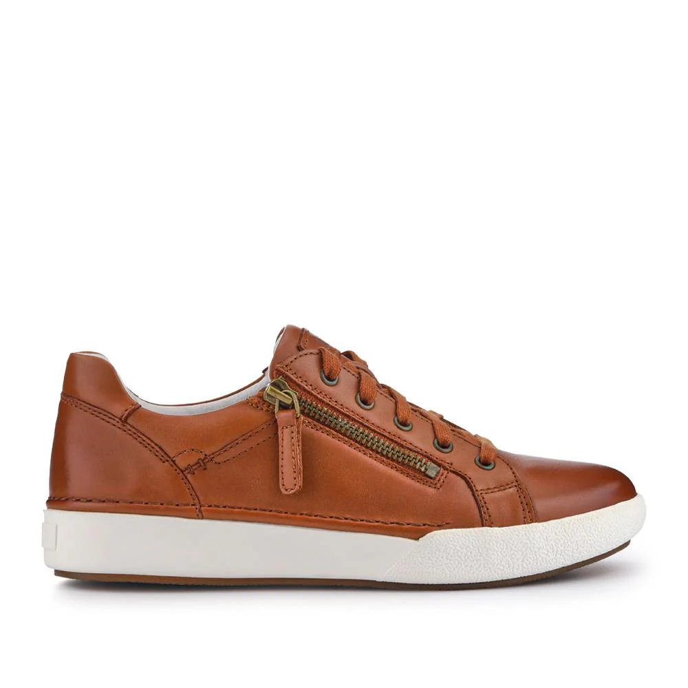 All-Leather Dual-Fastening Trainers - JOSEF41511 / 327 240 - Tan - Image 2