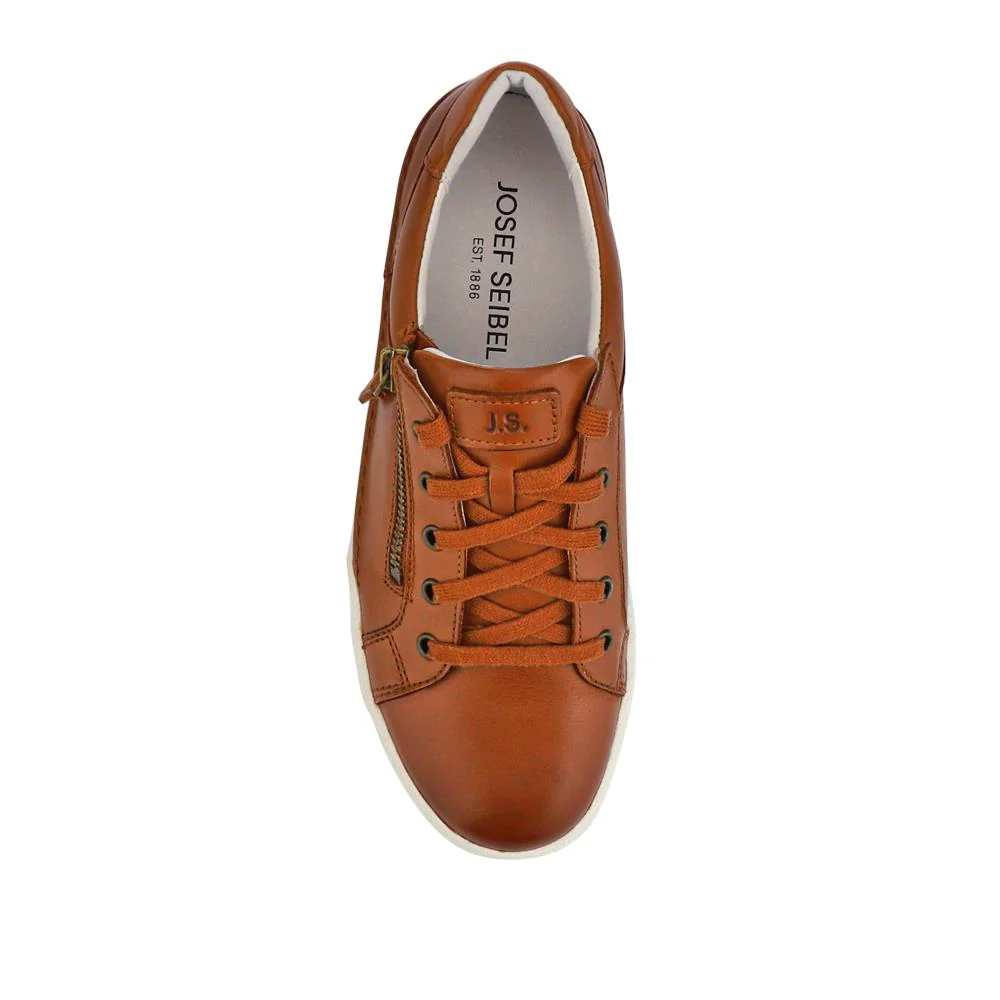All-Leather Dual-Fastening Trainers - JOSEF41511 / 327 240 - Tan - Image 4