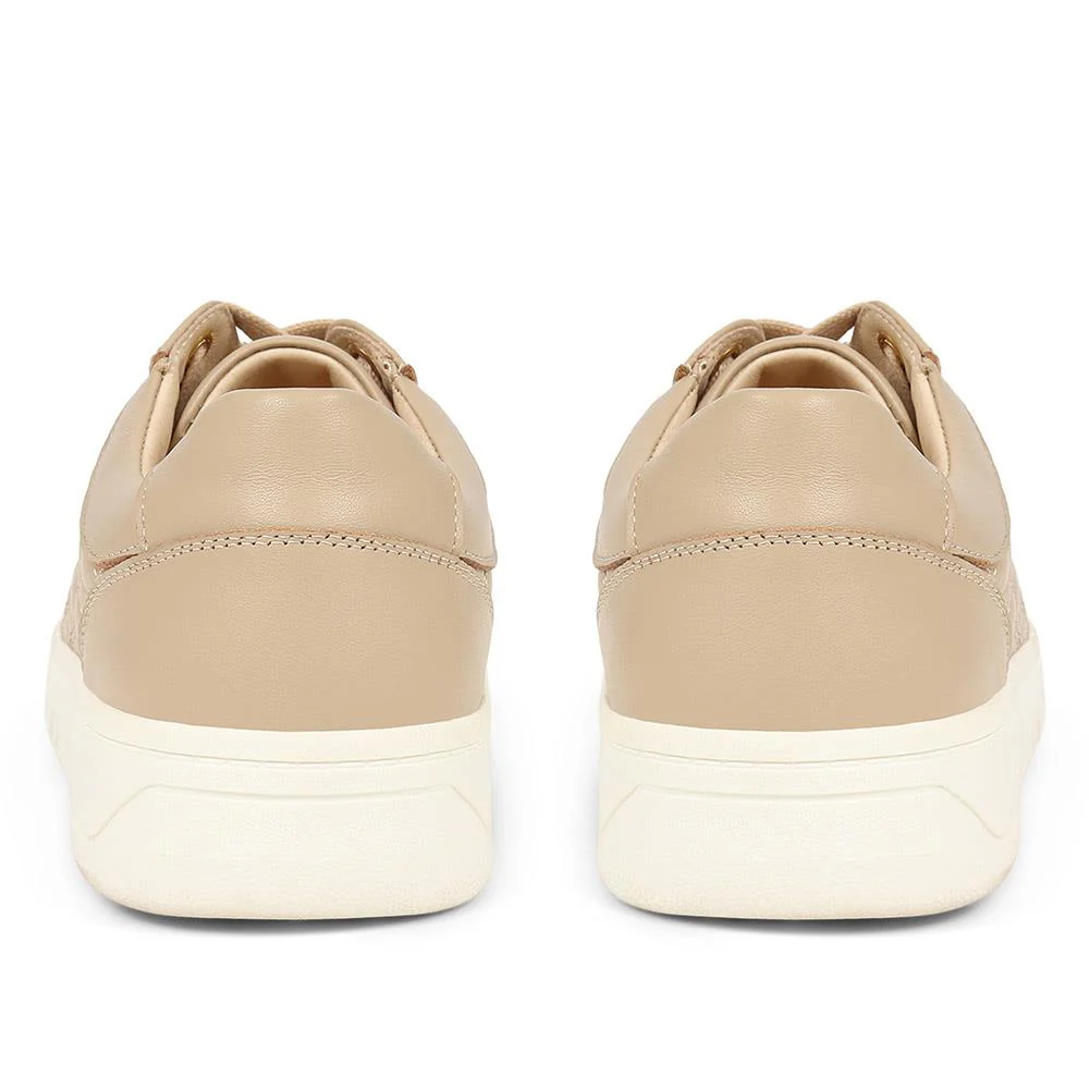 Allana Leather Lace-Up Trainers - ALLANA / 325 133 - Beige - Image 3