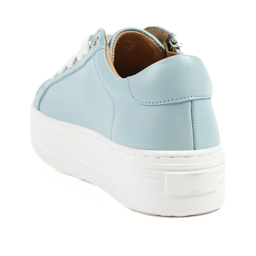 Amaliada Leather Platform Trainers - AMALIADA / 325 316 - Pale Blue - Image 3