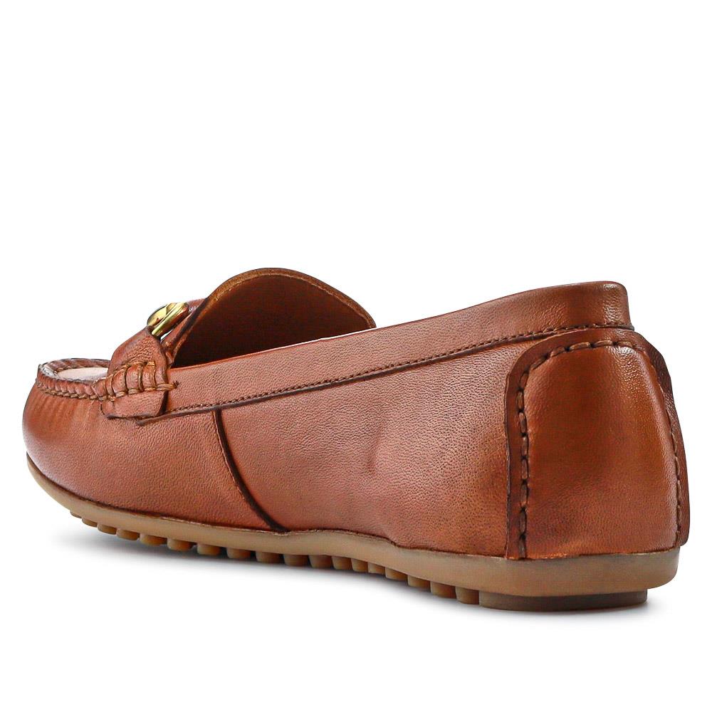 Athikia Leather Slip-On Shoes - ATHIKIA / 327 109 - Tan - Image 3