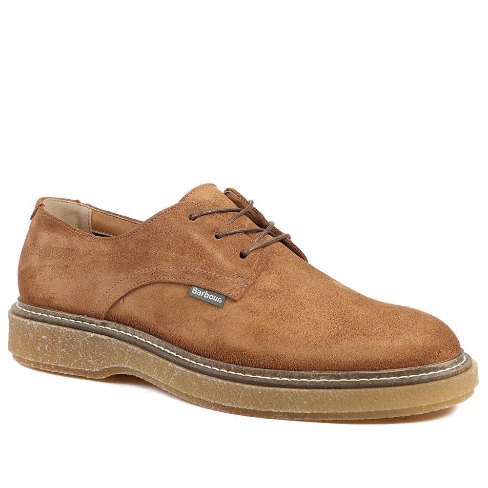 Barbour Harefield Leather Derby Shoes - BARBR42501 / 328 010 - Tan Suede