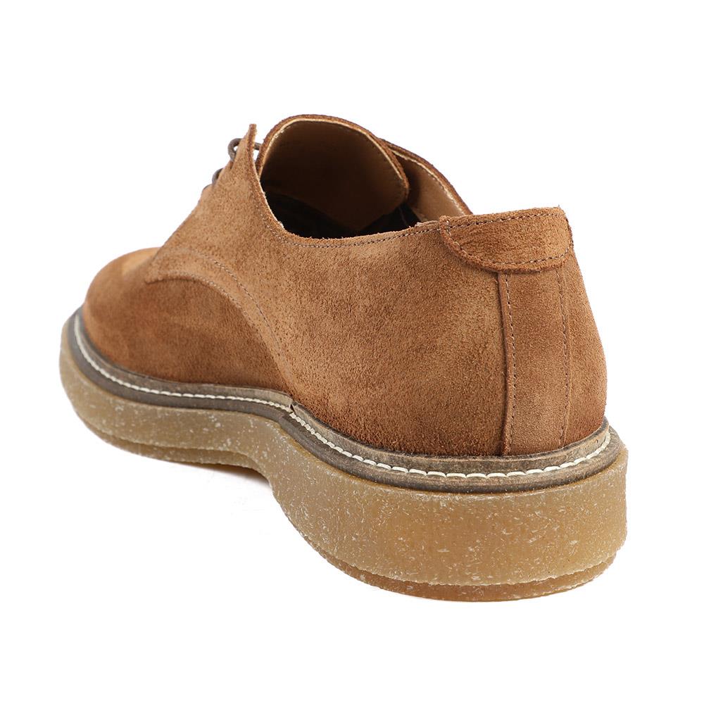 Barbour Harefield Leather Derby Shoes - BARBR42501 / 328 010 - Tan Suede - Image 3