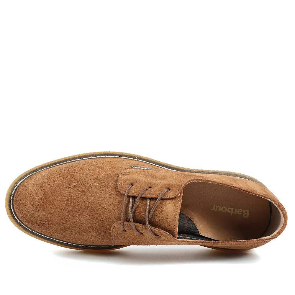 Barbour Harefield Leather Derby Shoes - BARBR42501 / 328 010 - Tan Suede - Image 4