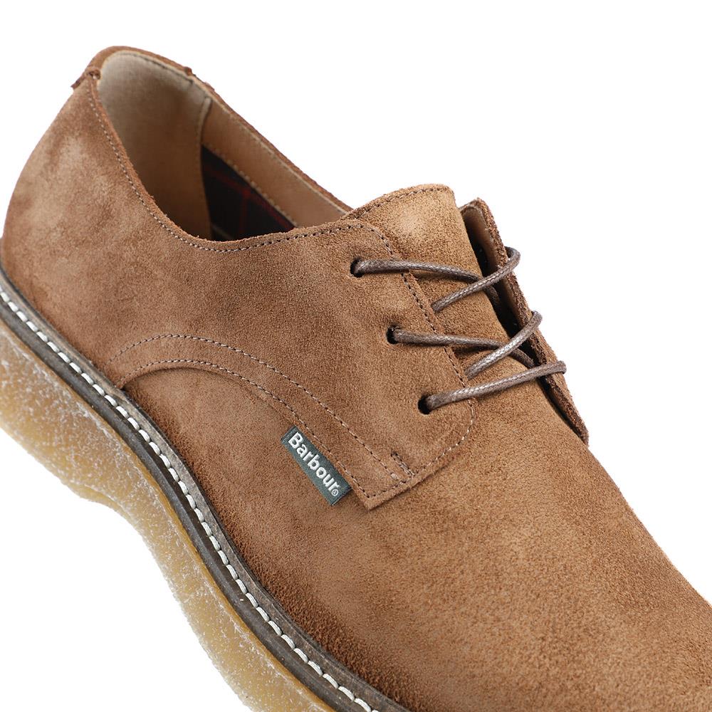 Barbour Harefield Leather Derby Shoes - BARBR42501 / 328 010 - Tan Suede - Image 5