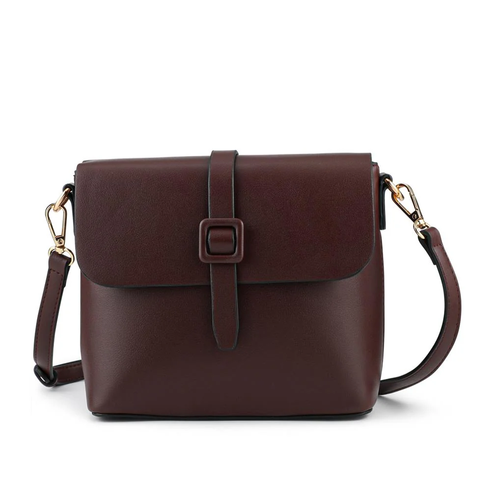 Bellissimo Buckle Crossbody Bag - BELHETIA42002 / 328 384 - Burgundy