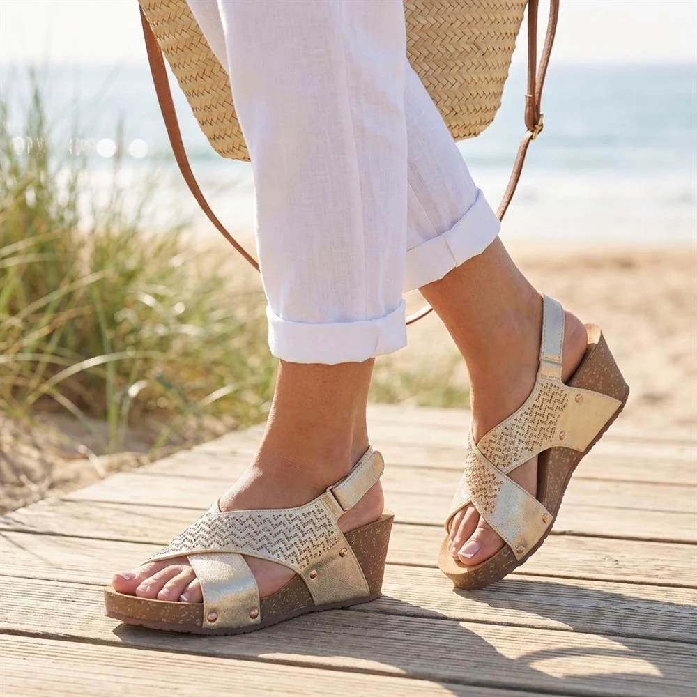 Bellissimo Wide Fit Slingback Sandals - BELBAIZH43027 / 329 115 - Soft Gold - Image 2