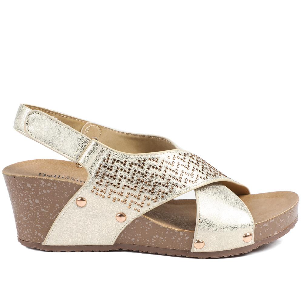 Bellissimo Wide Fit Slingback Sandals - BELBAIZH43027 / 329 115 - Soft Gold - Image 3
