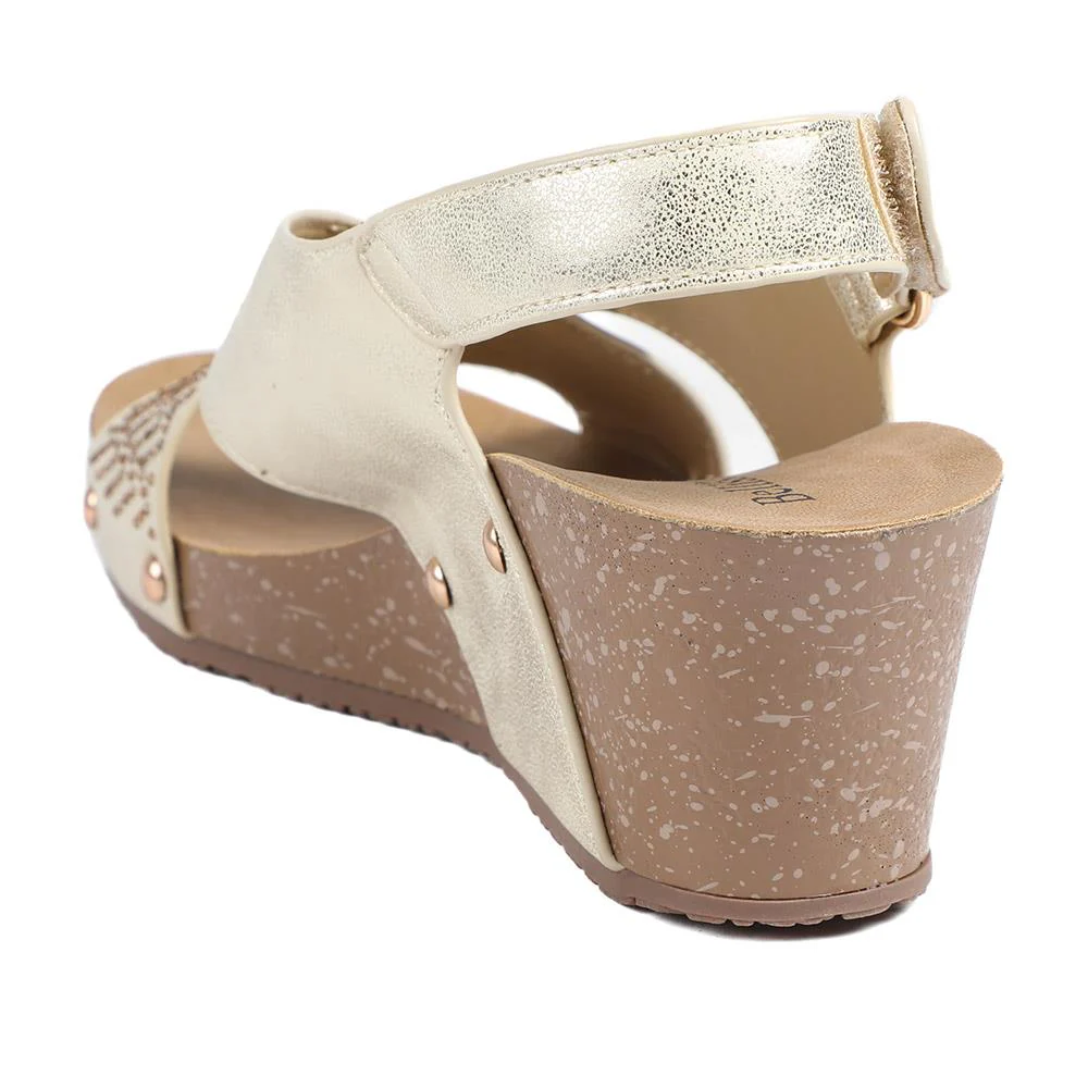 Bellissimo Wide Fit Slingback Sandals - BELBAIZH43027 / 329 115 - Soft Gold - Image 4