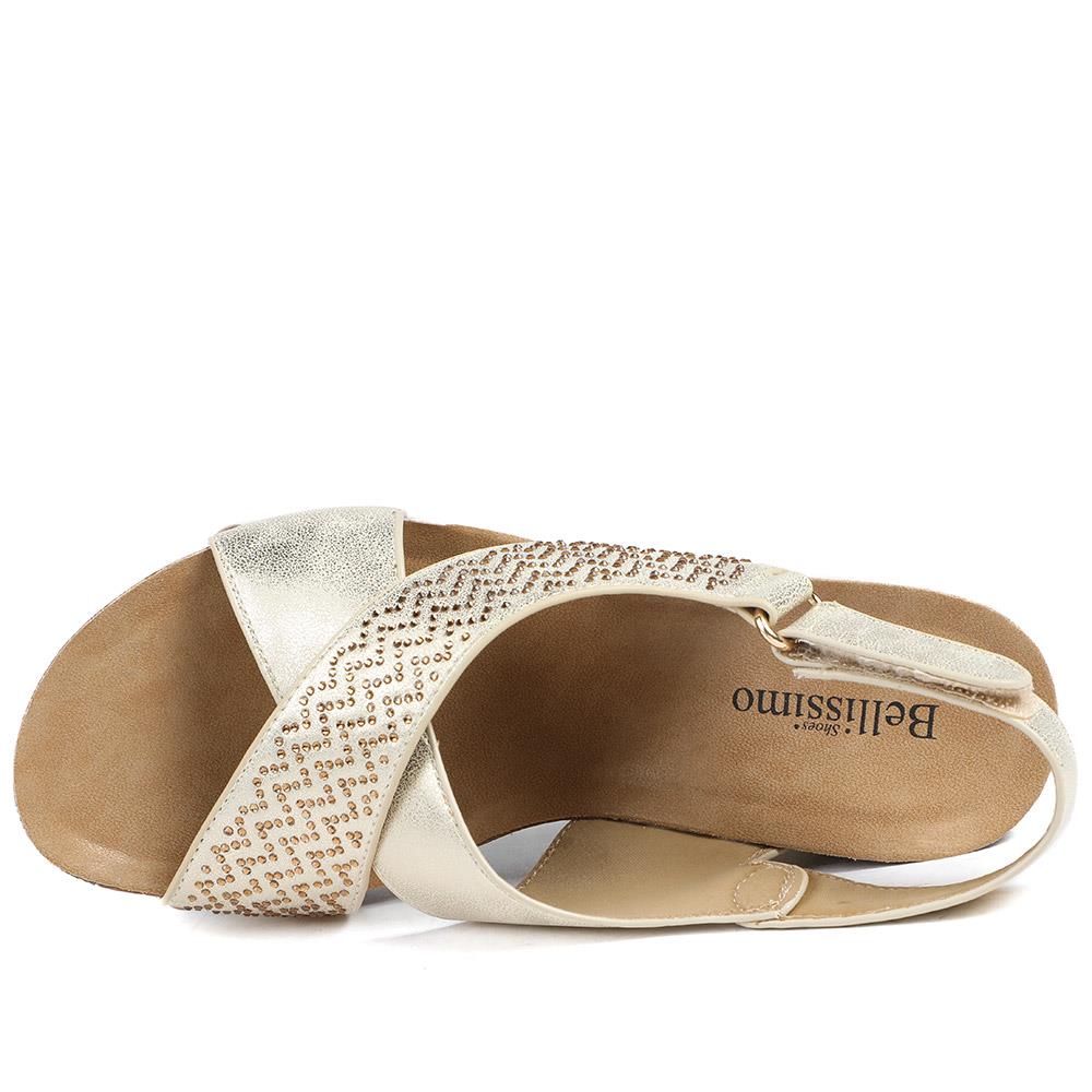 Bellissimo Wide Fit Slingback Sandals - BELBAIZH43027 / 329 115 - Soft Gold - Image 5