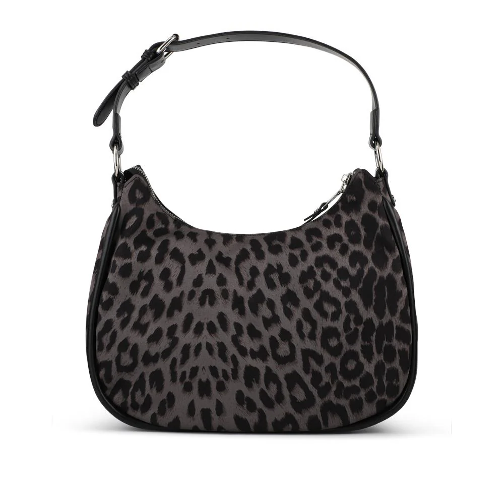 Bellissimo Zip-Close Shoulder Bag - BELHETIA42008 / 328 388 - Black-Leopard - Image 2