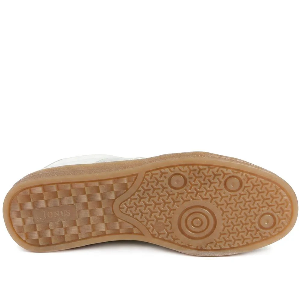 Belloza Leather Lace Up Trainers - BELLOZA / 329 272 - White-Gold - Image 5