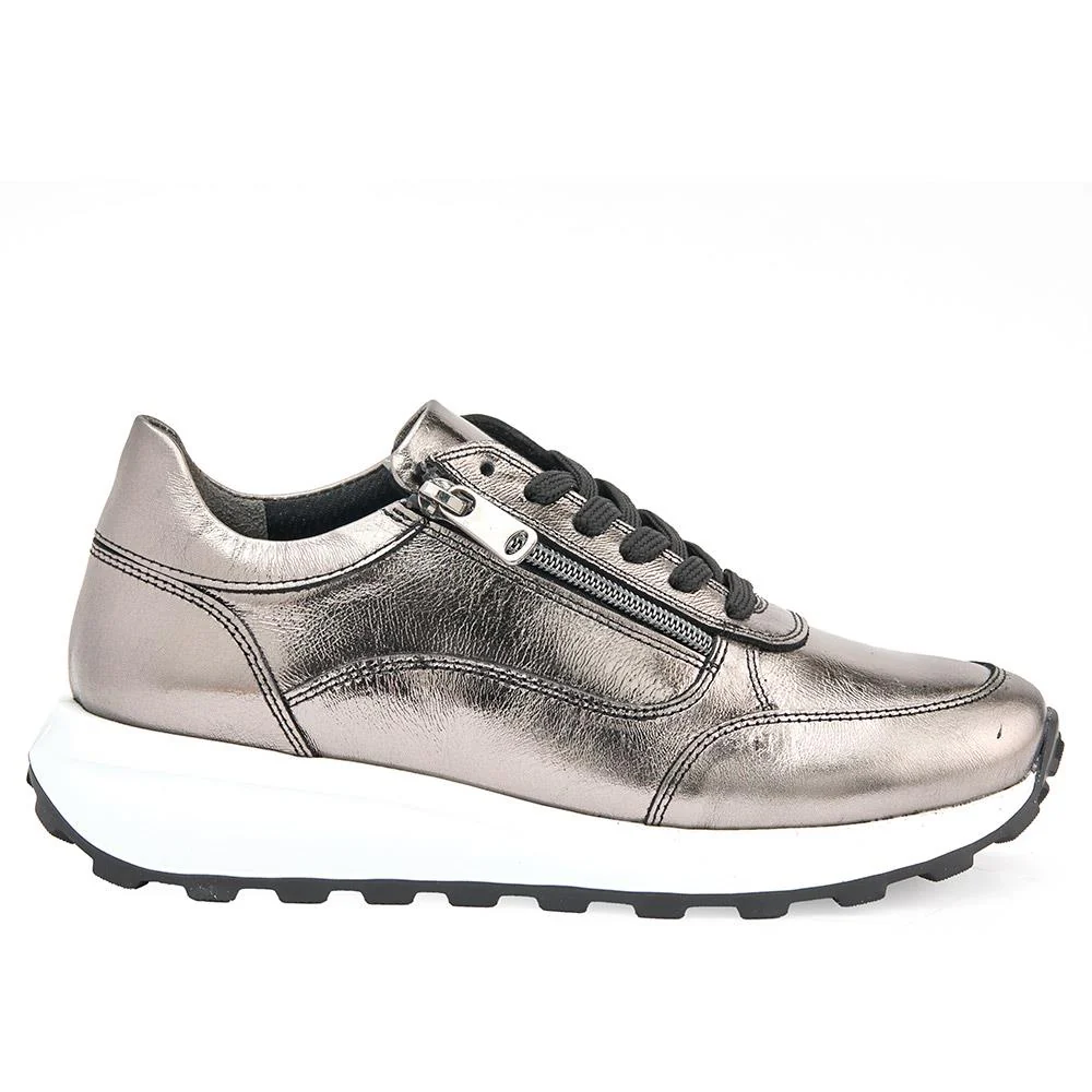 Bertina Lace-Up Trainers - BERTINA / 326 249 - Pewter - Image 2