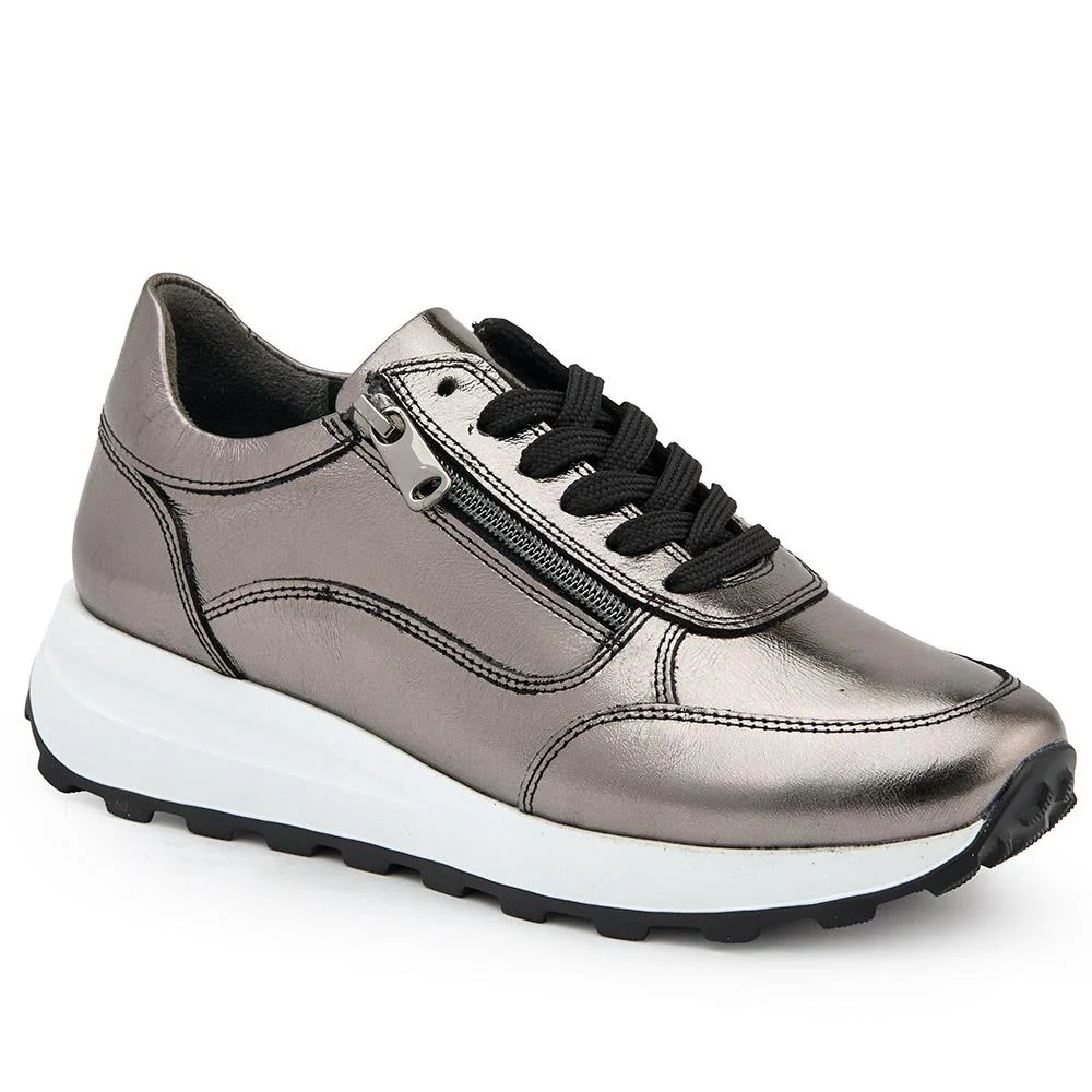 Bertina Lace-Up Trainers - BERTINA / 326 249 - Pewter