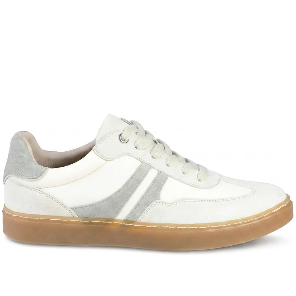Blanca Leather Lace Up Gum Sole Trainers - BLANCA / 329 088 - Beige - Image 2