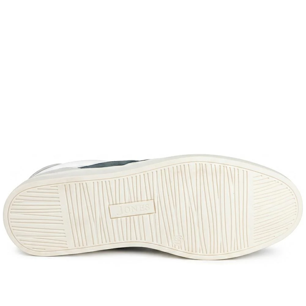 Blanca Leather Lace Up Gum Sole Trainers - BLANCA / 329 088 - White-Blue - Image 5