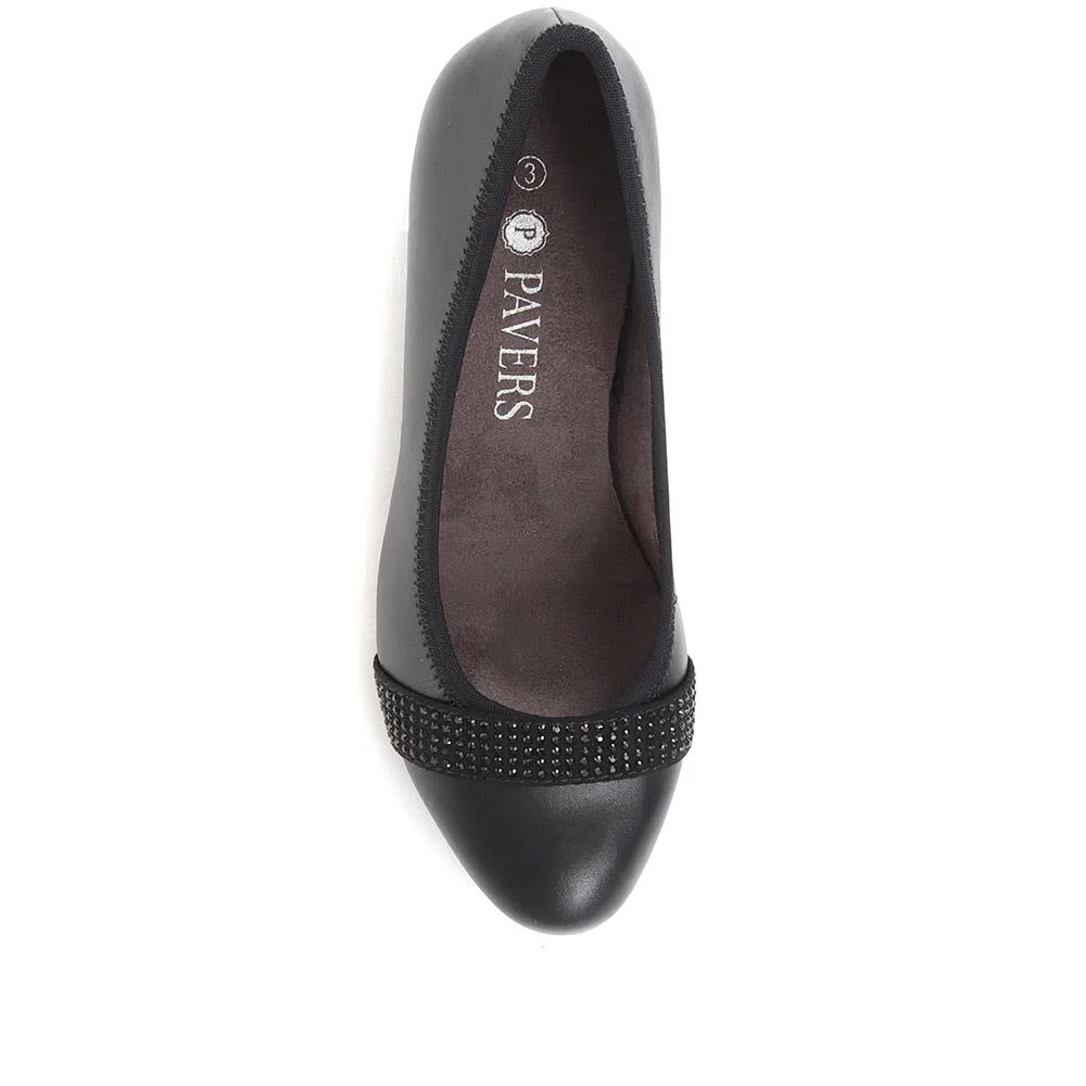 Block Heeled Court Shoes - JANSP36107 / 322 571 - Black - Image 4