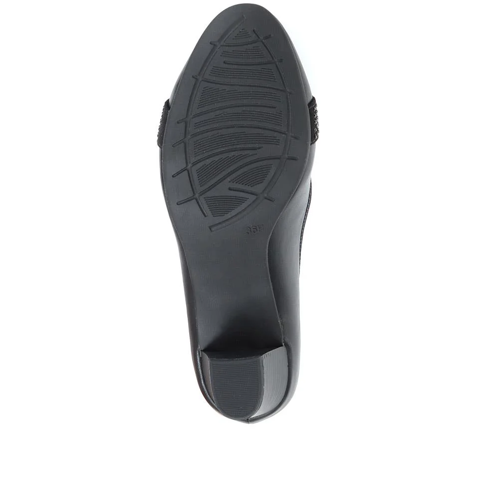 Block Heeled Court Shoes - JANSP36107 / 322 571 - Black - Image 5