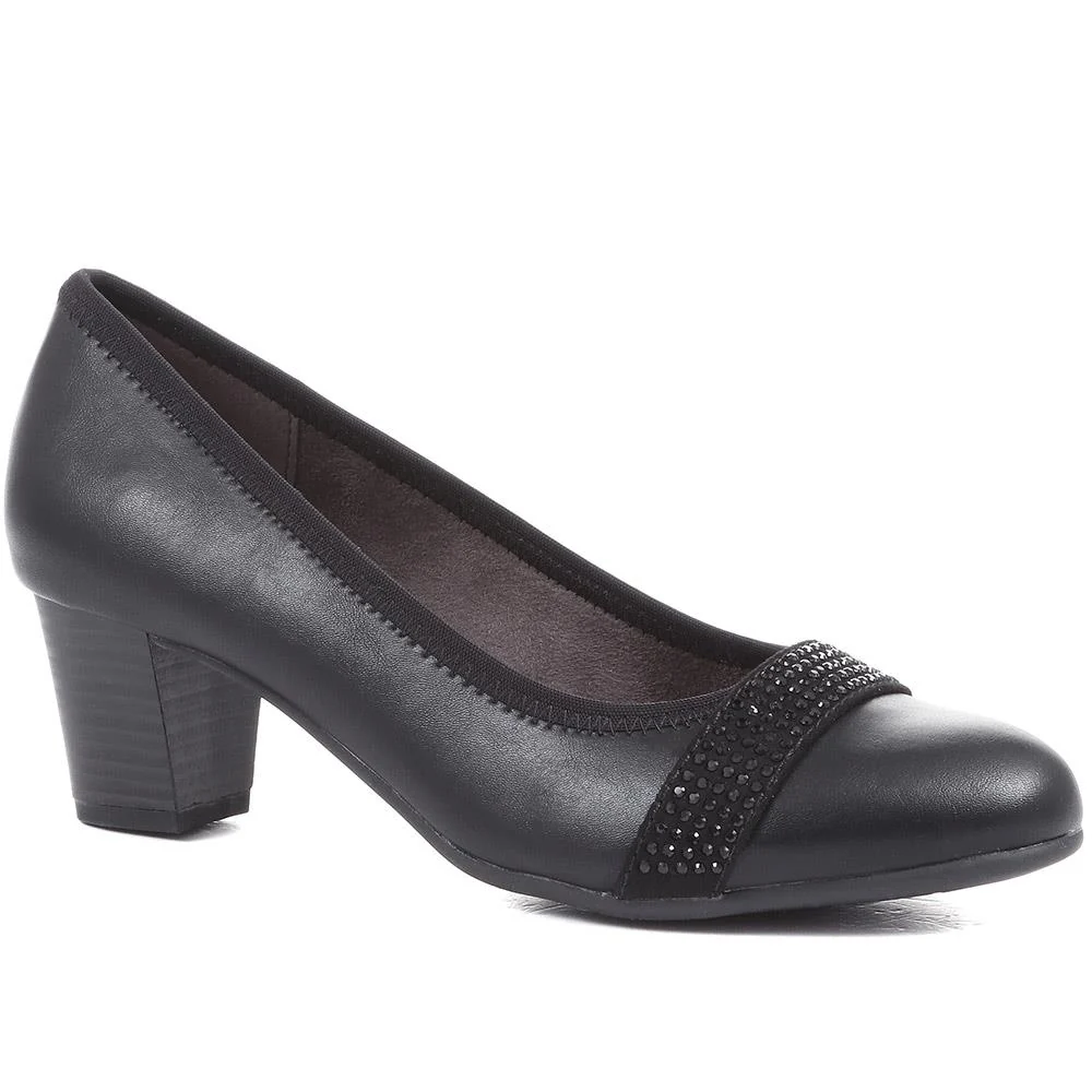 Block Heeled Court Shoes - JANSP36107 / 322 571 - Black