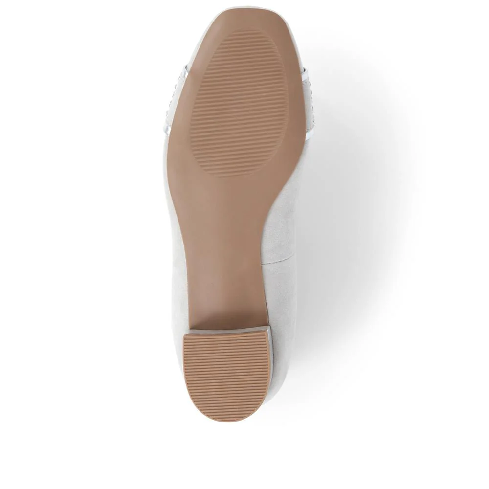 Block Heeled Court Shoes - PLAN36001 / 322 525 - Light Grey - Image 4