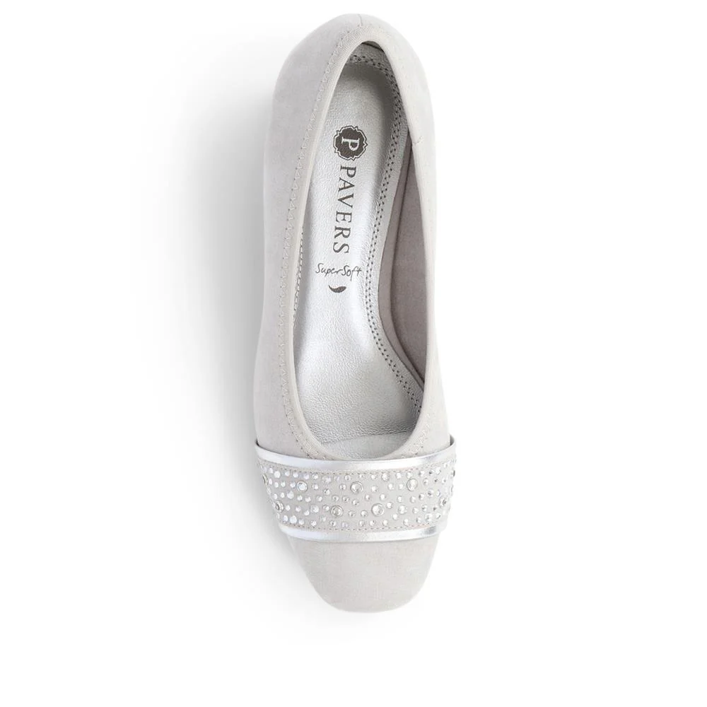 Block Heeled Court Shoes - PLAN36001 / 322 525 - Light Grey - Image 5