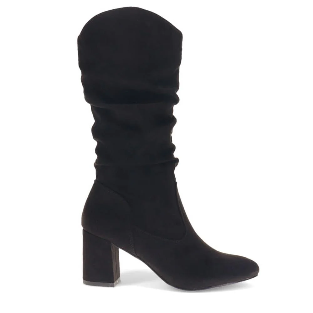 Block-Heeled Smart Long Boots - PLAN40003 / 326 235 - Black - Image 2