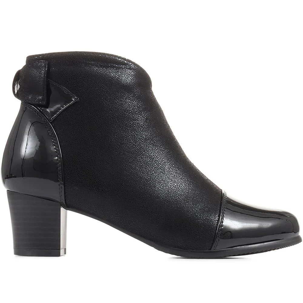 Block-Heeled Ankle Boots - WLIG26000 / 310 506 - Black-Black Patent - Image 2
