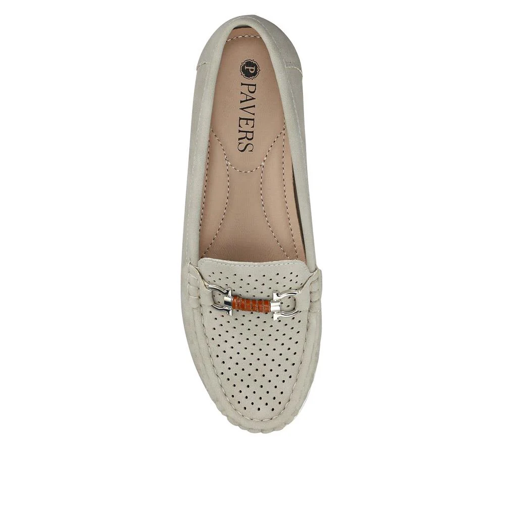 Breathable Buckle Detailed Moccasins - BAIZH41039 / 327 317 - Grey - Image 5