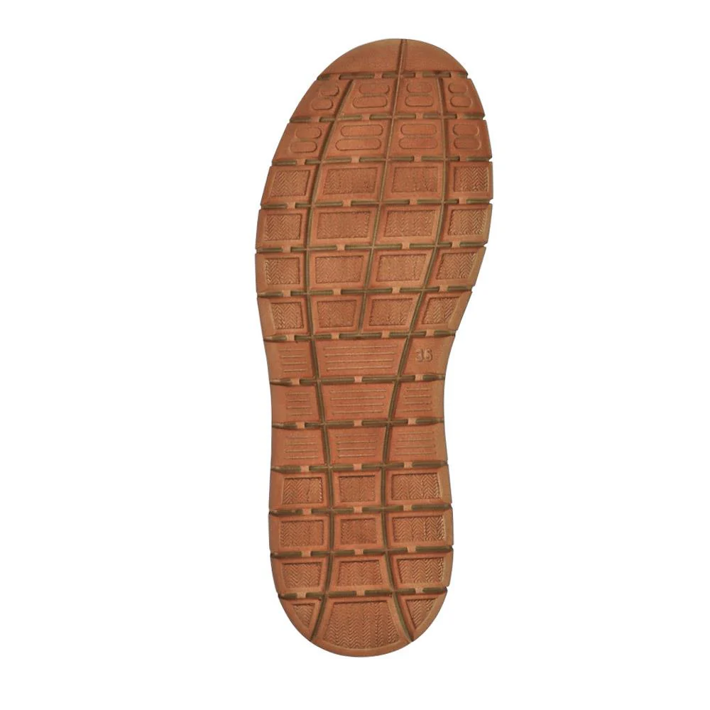 Breathable Leather Lace-Up Trainers - HAK41001 / 327 430 - Taupe Multi - Image 5