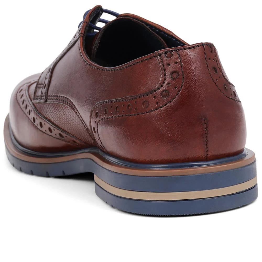 Brogue Detailed Leather Lace-Up Shoes - ITAR39007 / 325 124 - Brown - Image 3