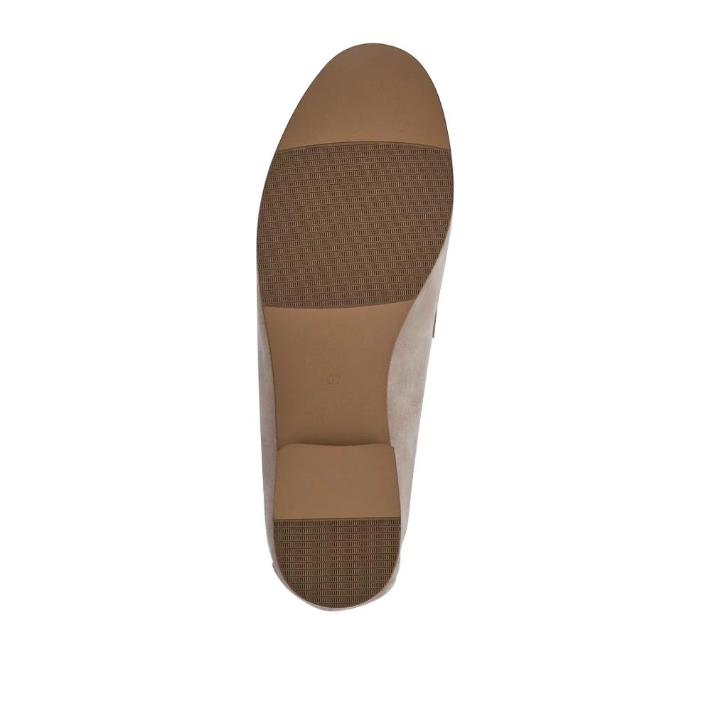 Buckle-Detailed Slip-On Shoes - SINO41503 / 327 603 - Taupe Suede - Image 6