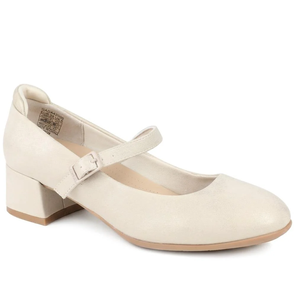 Buckle-Fasten Smart Mary Janes - GADA42000 / 327 840 - Gold Shimmer