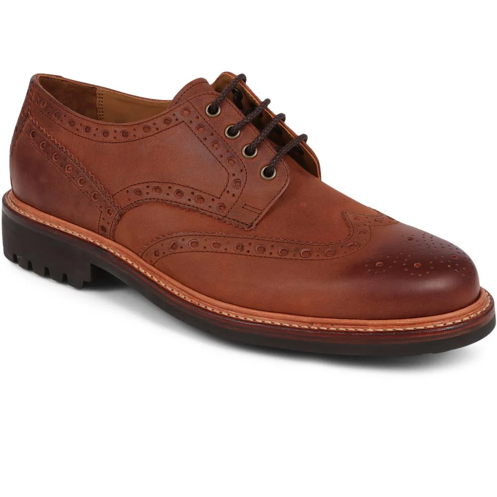 Bushwick Goodyear Welted Leather Brogues - BUSHWICK / 319 886 - Tan Nubuck
