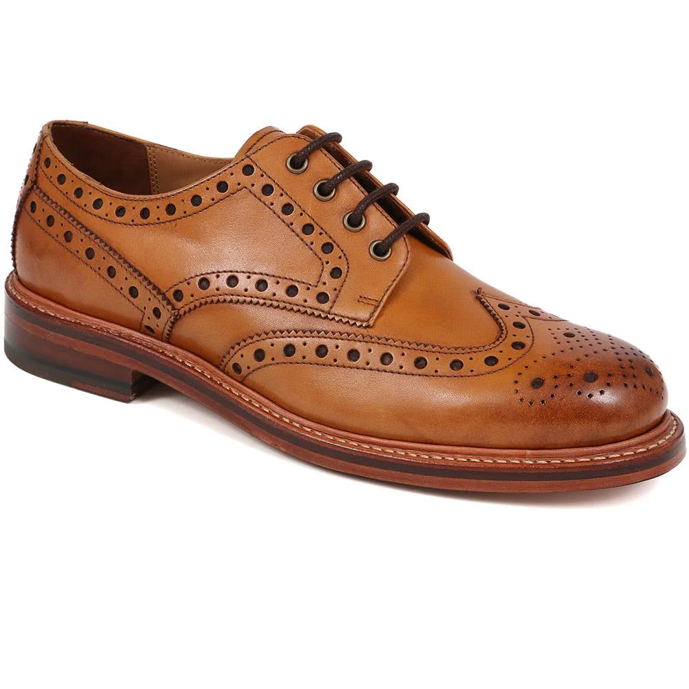 Bushwick Goodyear Welted Leather Brogues - BUSHWICK / 319 886 - Tan