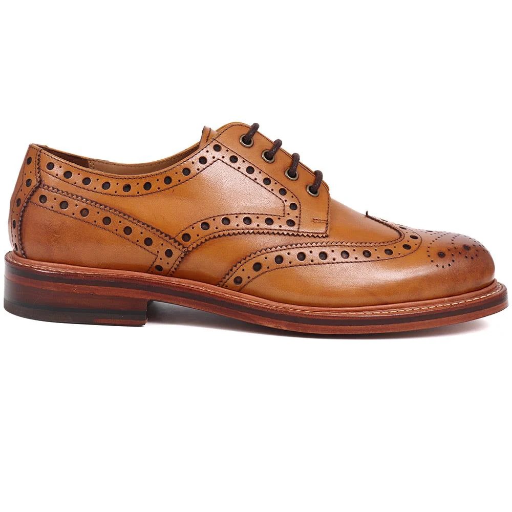Bushwick Goodyear Welted Leather Brogues - BUSHWICK / 319 886 - Tan - Image 2
