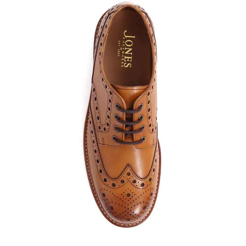 Bushwick Goodyear Welted Leather Brogues - BUSHWICK / 319 886 - Tan - Image 5