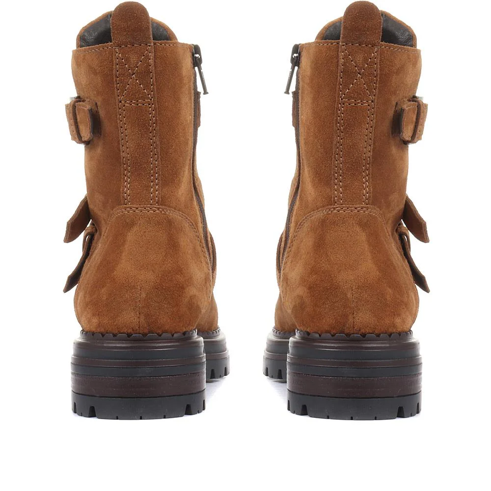Casimira Buckle Biker Boots - CASIMIRA / 320 549 - Sand Suede - Image 3