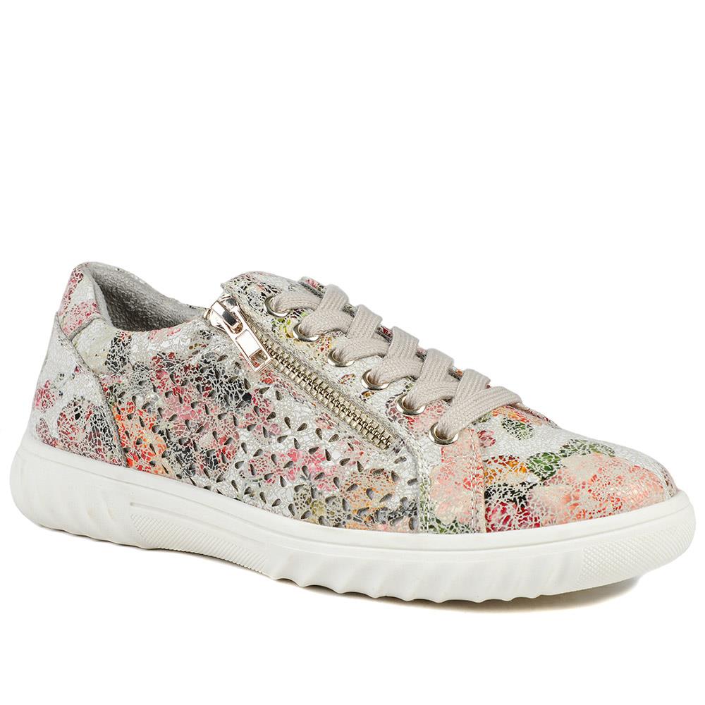 Casual Breathable Zip Trainers - WBINS43091 / 329 174 - Floral